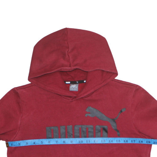 Puma Boys Red Hoodie 13-14 Years Pullover Fleece Sweatshirt