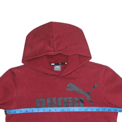 Back view of Puma boys’ red hoodie 13-14 years pullover fleece sweatshirt