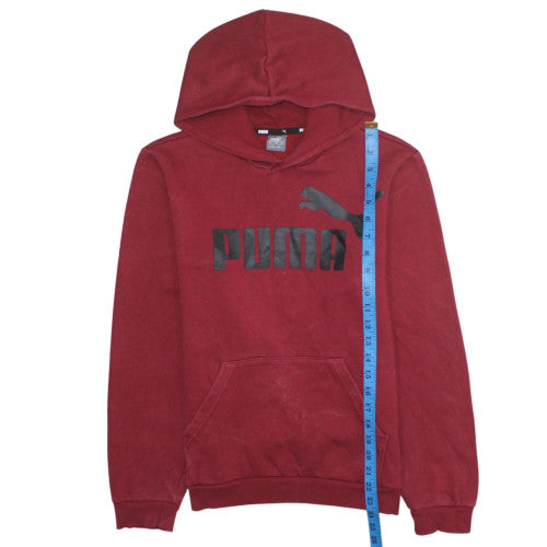 Puma Boys Red Hoodie 13-14 Years Pullover Fleece Sweatshirt