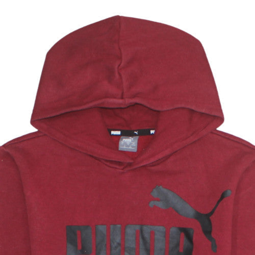 Puma Boys Red Hoodie 13-14 Years Pullover Fleece Sweatshirt