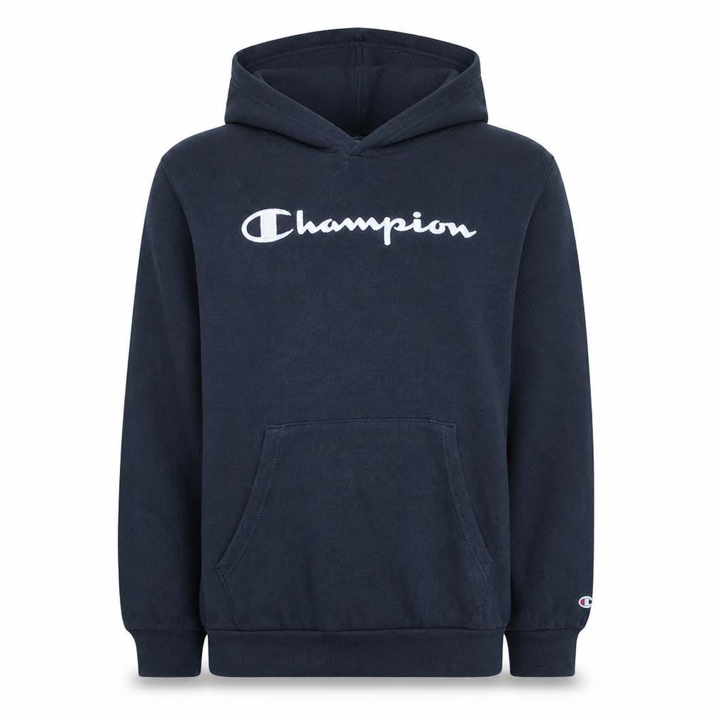 Champion Teens Black XL Pullover Hoodie with Logo Graphic Print