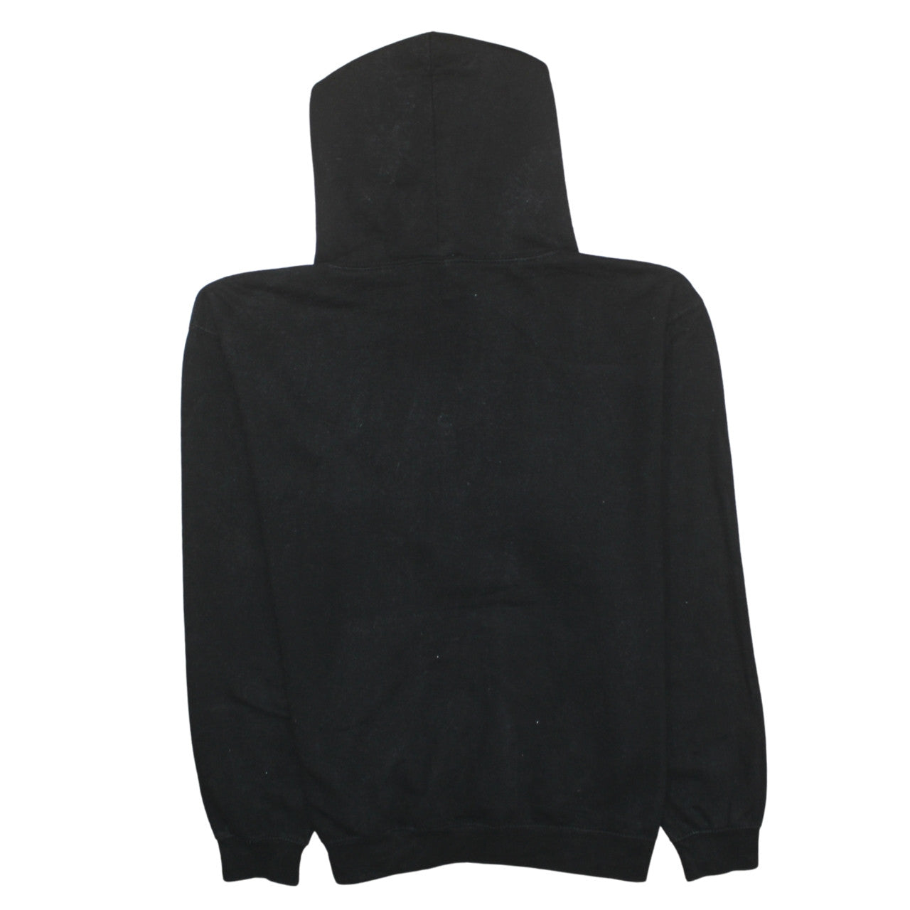 AWDis Mens Black Pullover Hoodie L Graphic Print Hooded Sweatshirt