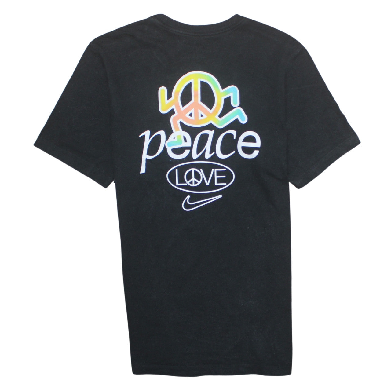 Nike Men's Black Peace Love Graphic Short Sleeve T-Shirt Size S