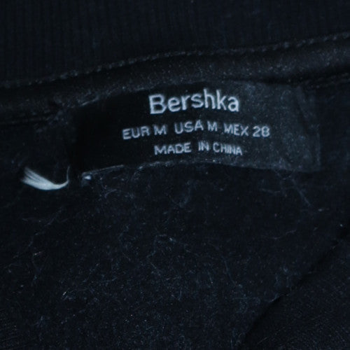 Bershka Womens Black Leopard Faux Fur Pullover Sweatshirt M