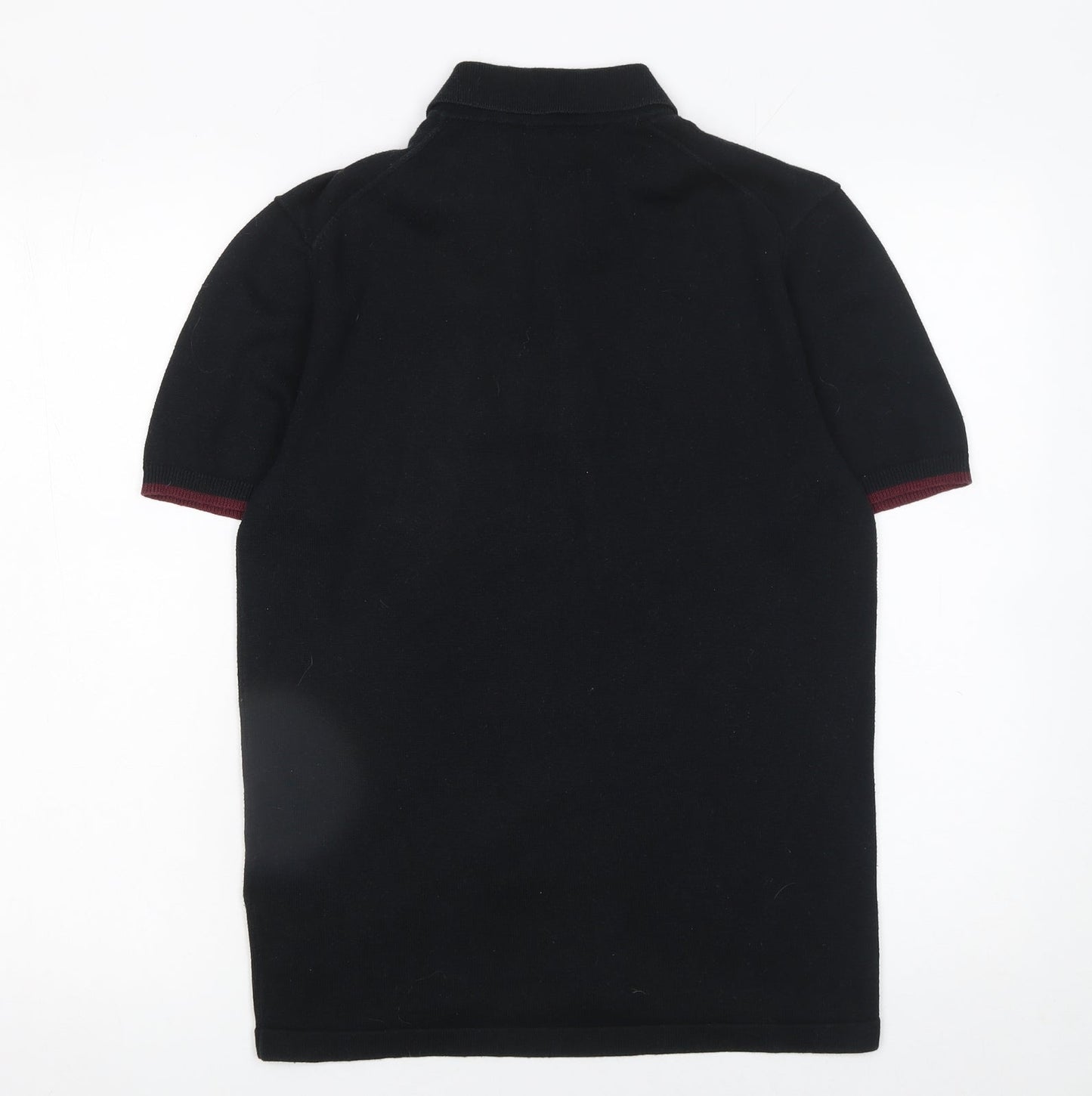 Pretty Green Men's Black XS Cotton Polo Shirt Short Sleeve Classic Fit