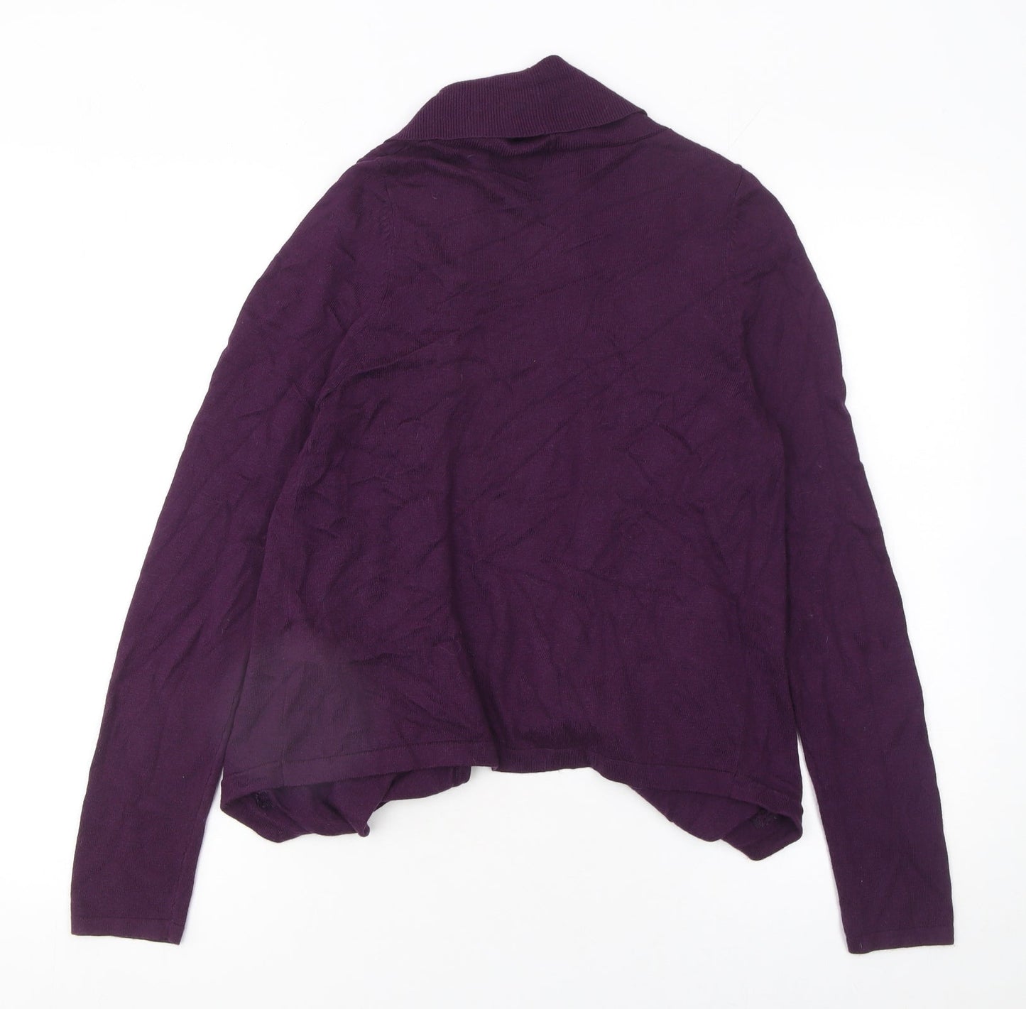 Marks and Spencer Women's Purple Size 8 Knit Open Zip Cardigan