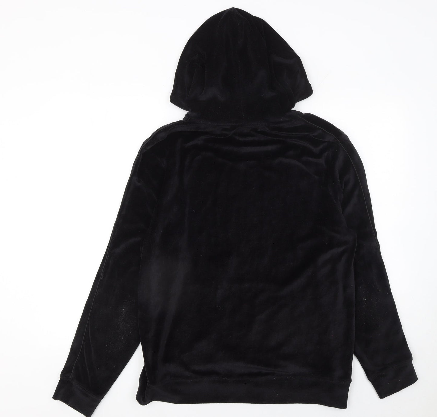River Island Womens Black Velour Hooded Pullover Hoodie Size M