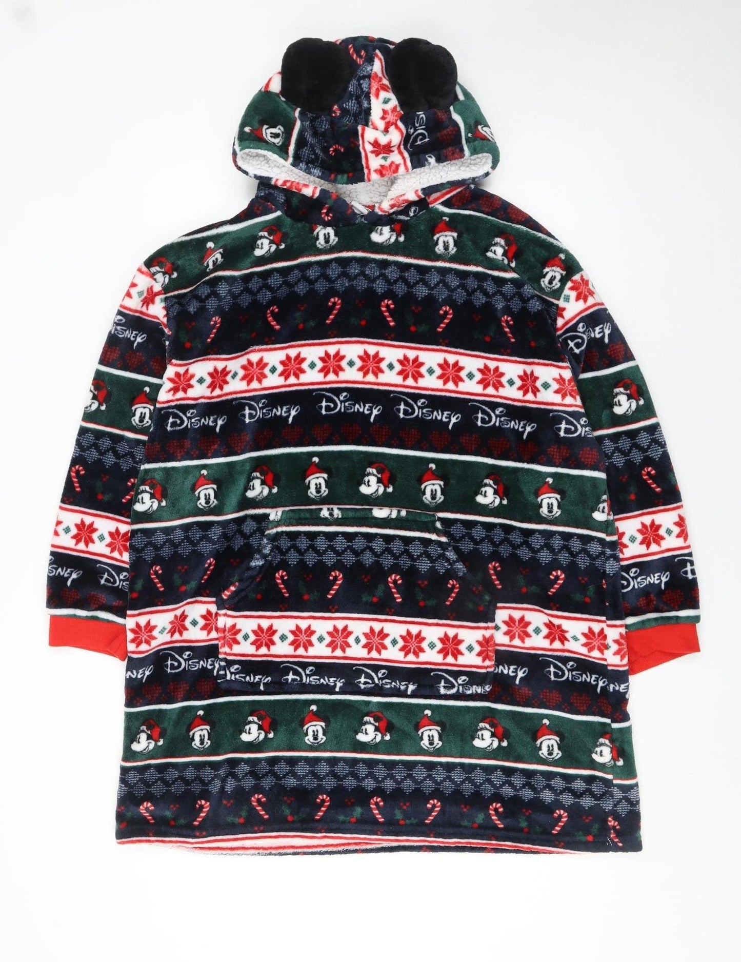 Disney Boys Multicoloured L Fleece Mickey Mouse Hooded Christmas Robe