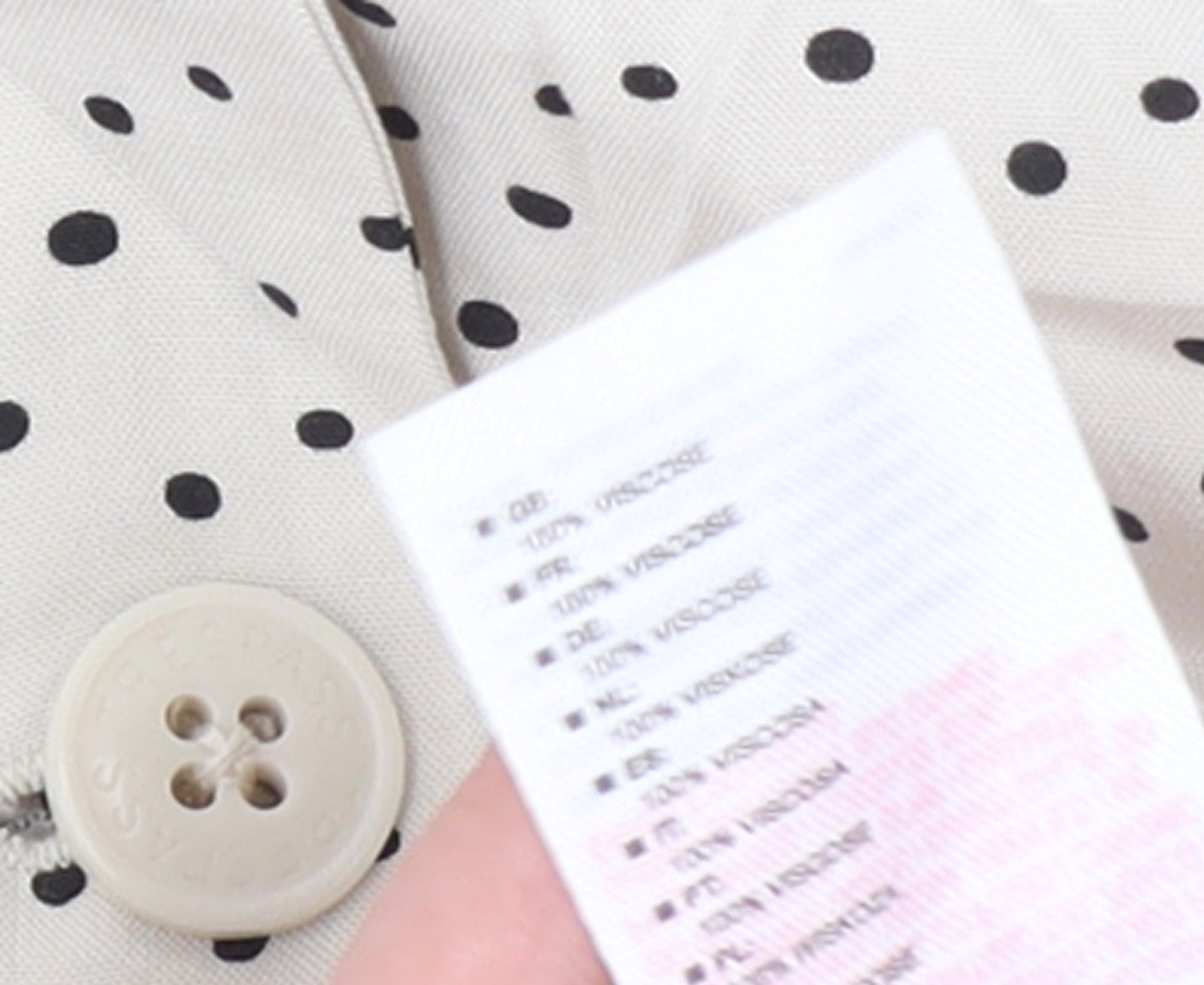 Trespass Womens Ivory Polka Dot Shirt Dress Size 10 Summer Midi