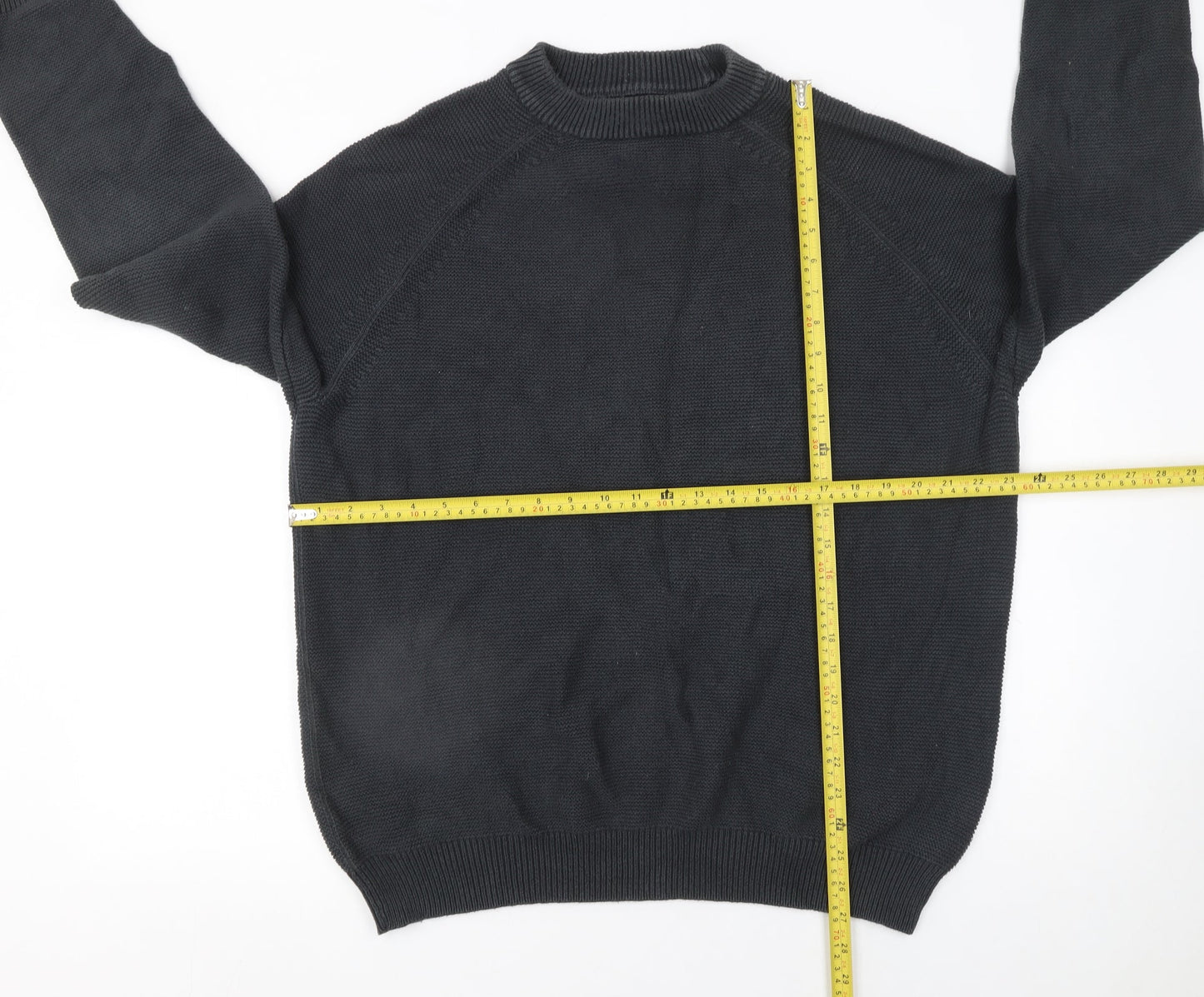 Jasper Conran Men’s Black Cotton Knit Crew Neck Jumper XL