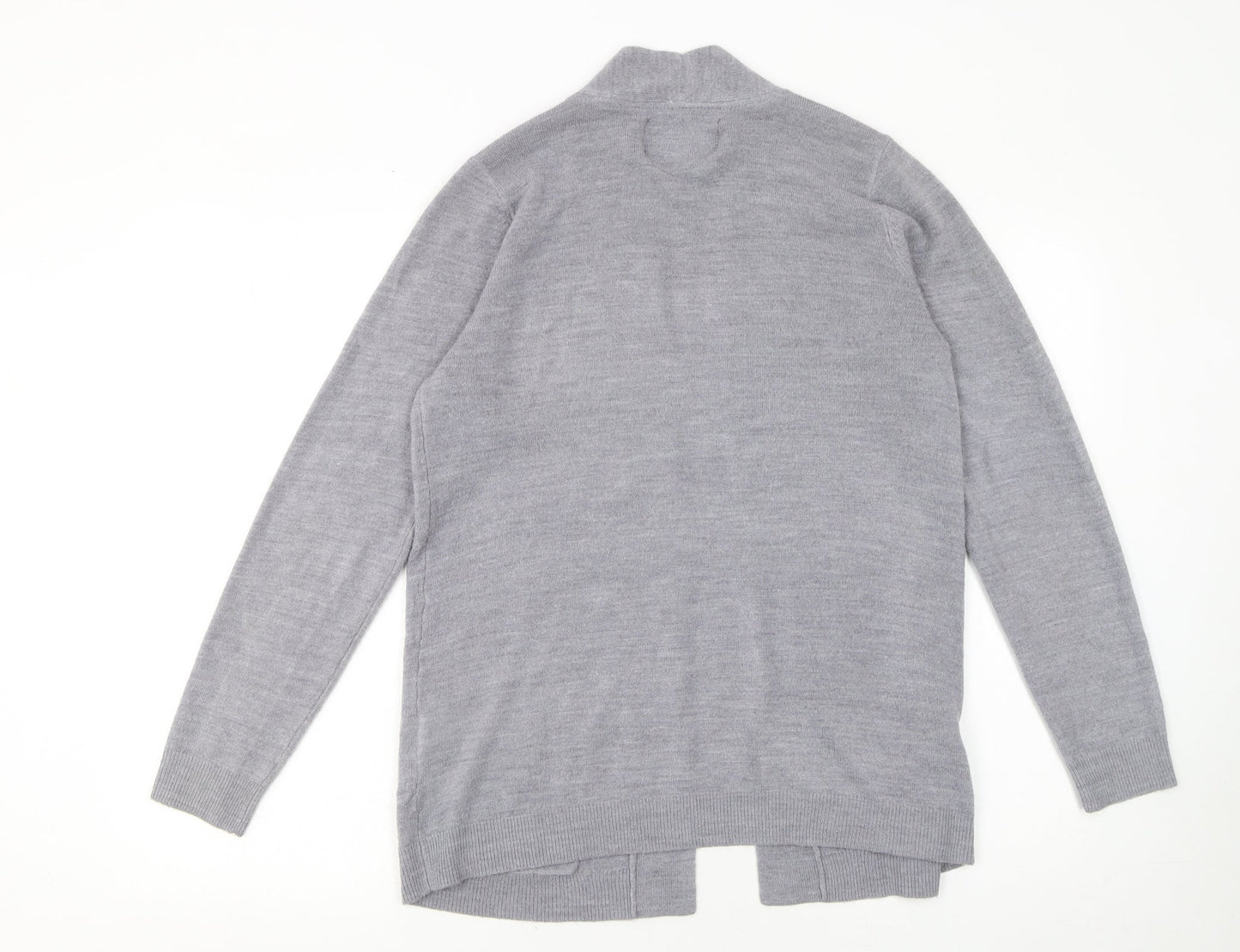Maine New England Women's Grey Long Sleeve Open Knit Cardigan Size 12