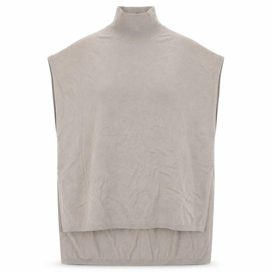 Massimo Dutti Womens Beige Wool Roll Neck Cape Jumper Size M