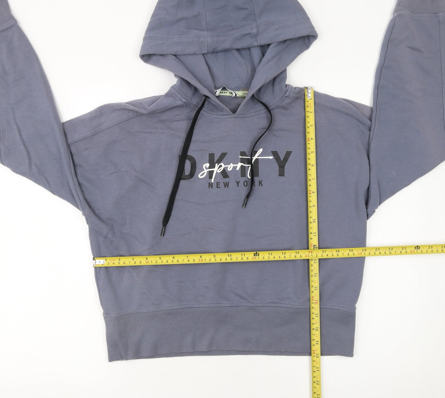 DKNY Sport Women's Blue Pullover Hoodie Size L Cotton Blend