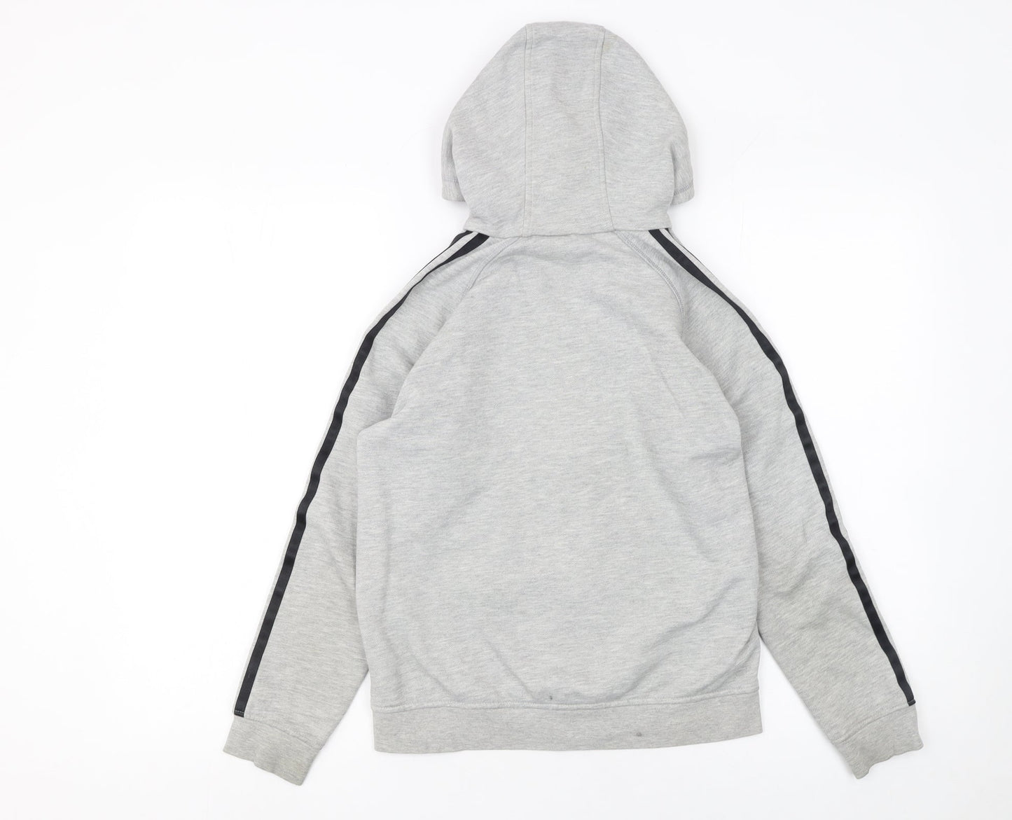 Adidas Boys Grey Full Zip Hoodie 11-12 Years Sports Casual Fleece