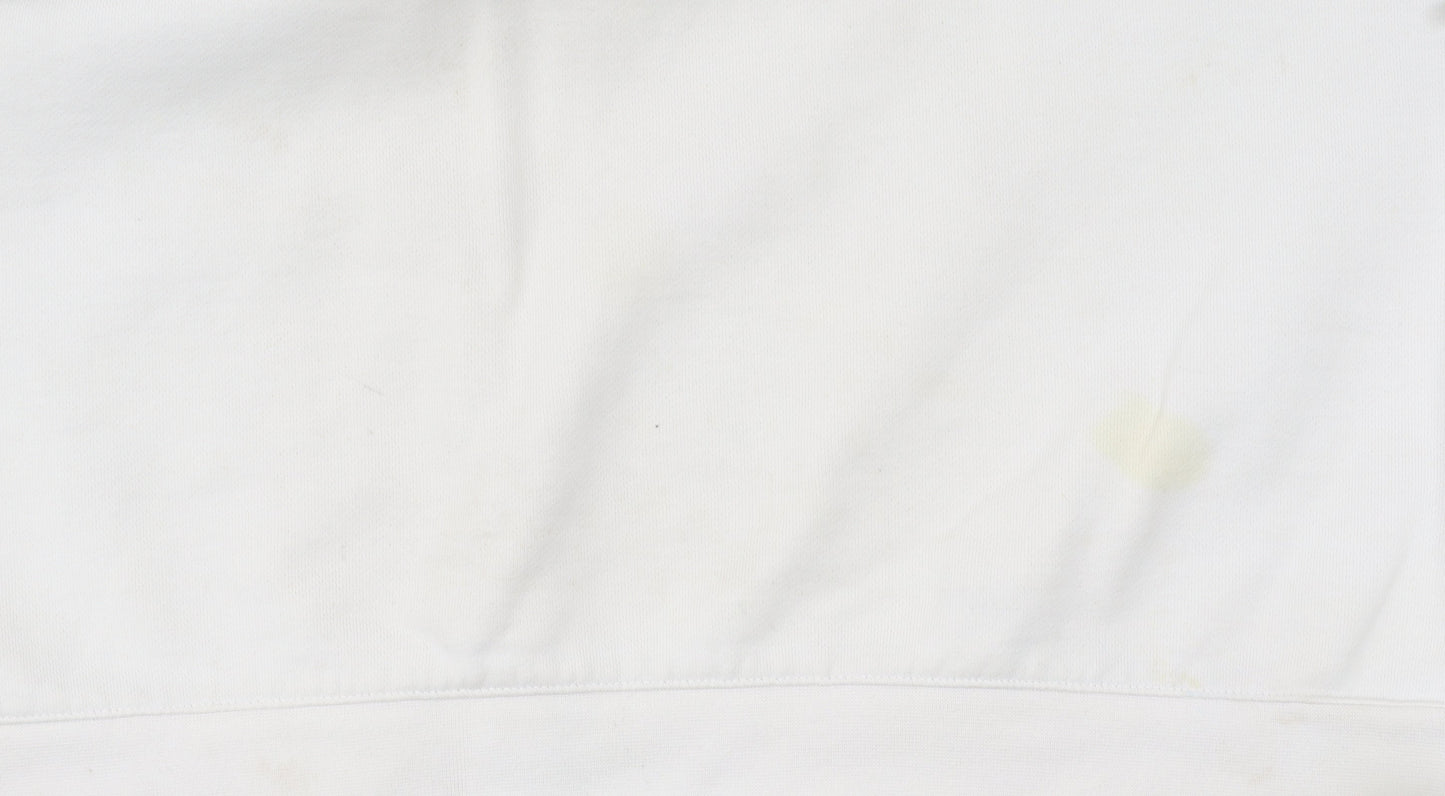 Nike Men's White Large Crew Neck Pullover Logo Sweatshirt