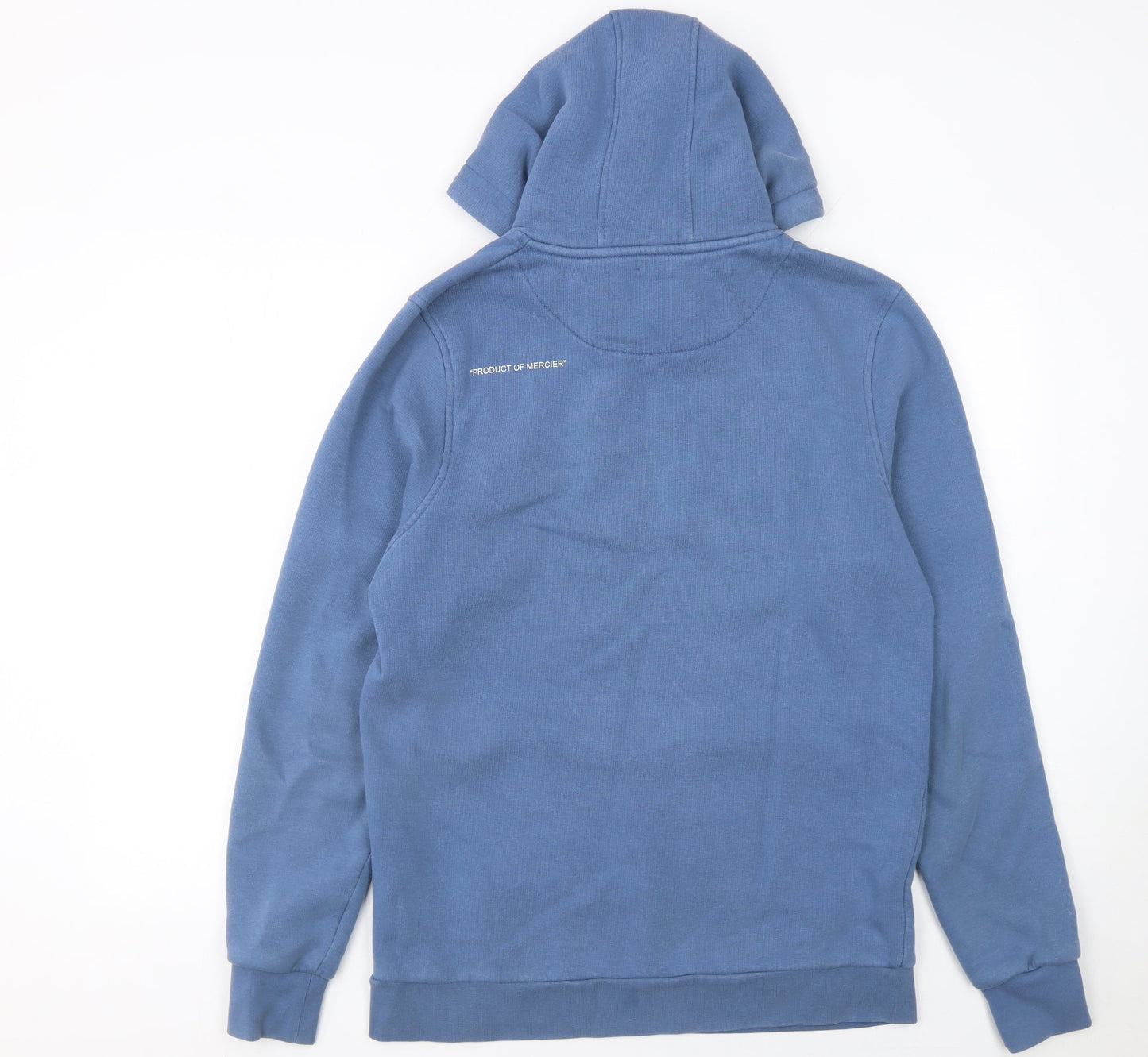 Mercier Men’s Blue Pullover Hoodie M Embroidered Logo Fleece Sweatshirt