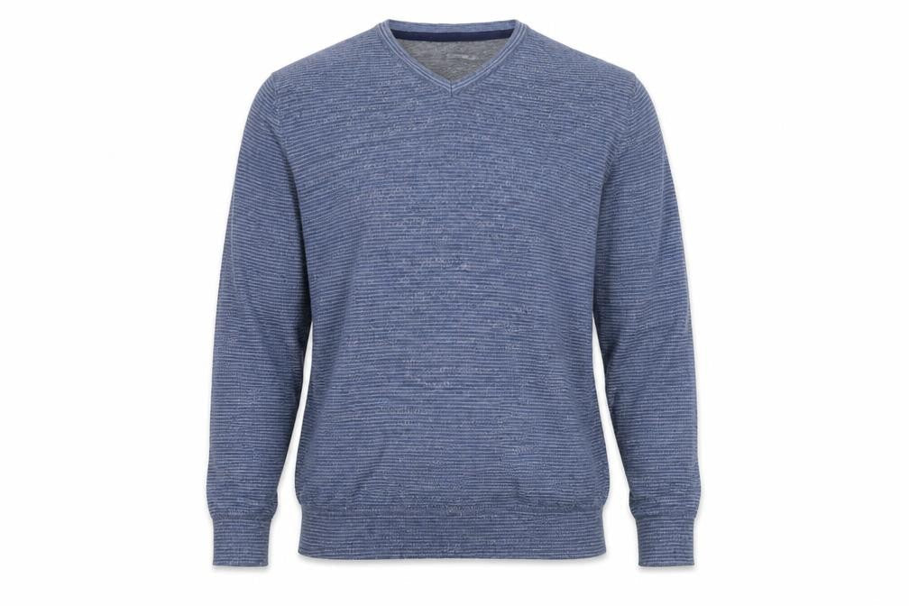 RJR.John Rocha Men’s Blue Cotton V-Neck Jumper Size L