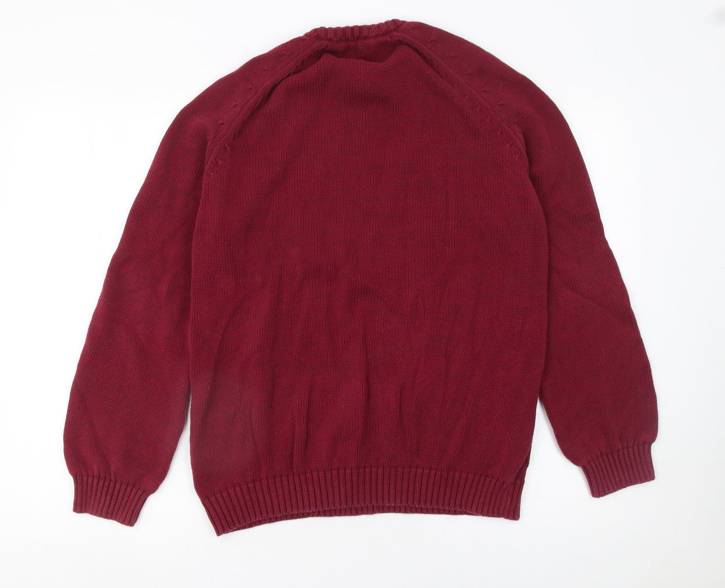 TOG24 Women's Red Cable Knit Cotton Jumper Size 16