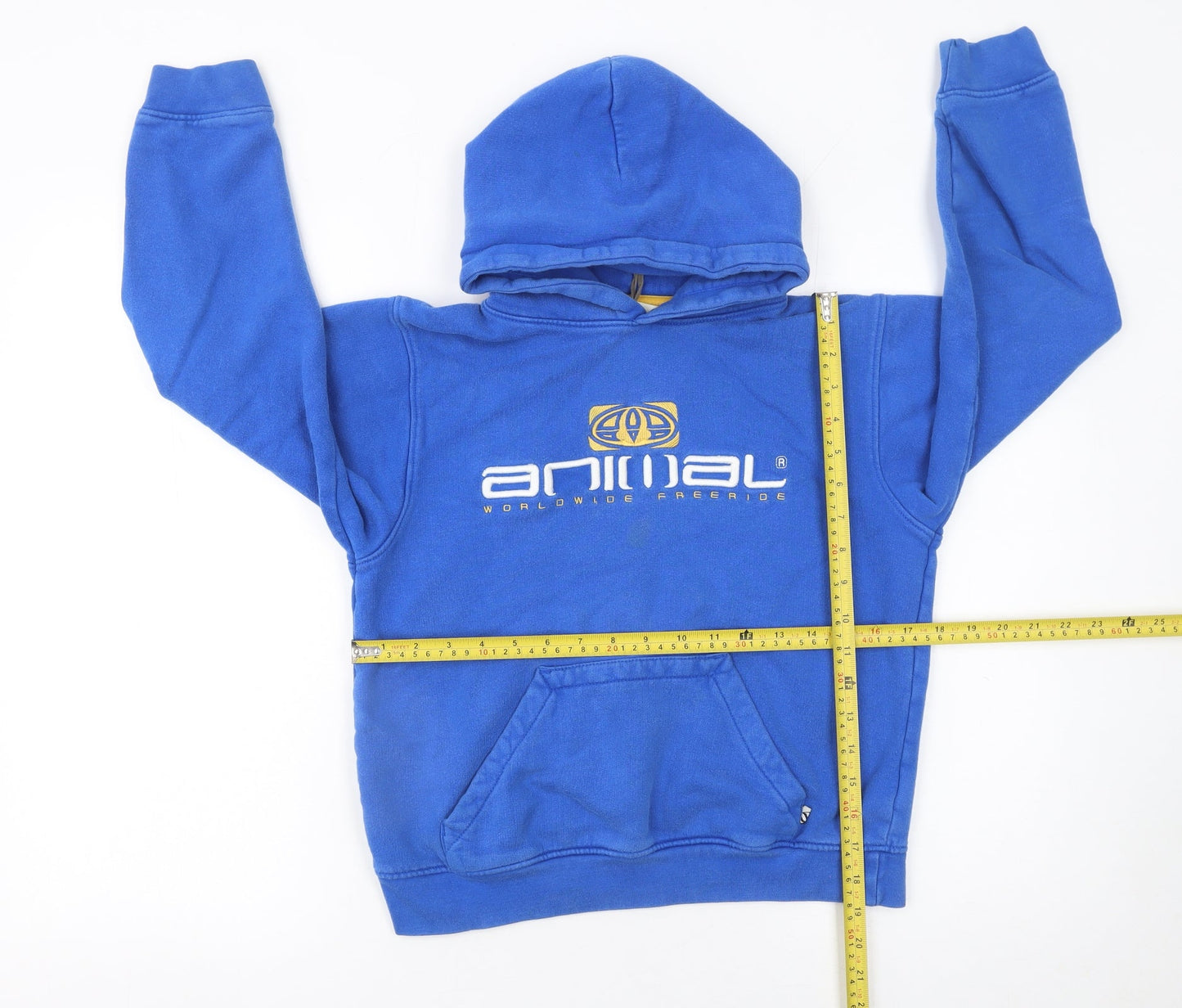 Animal Boys Blue Pullover Hoodie M Graphic Logo Cotton Sweatshirt