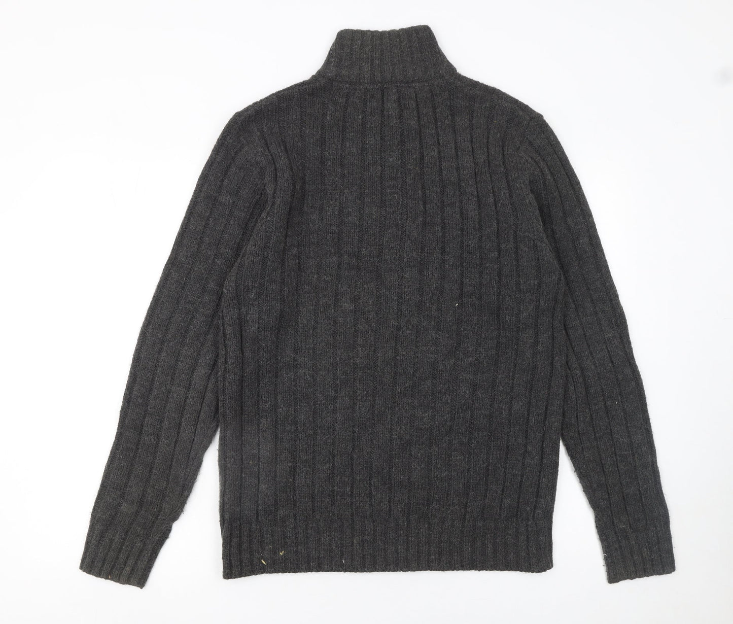 Onfire Men Grey 1/2 Zip High Neck Knit Jumper Size M