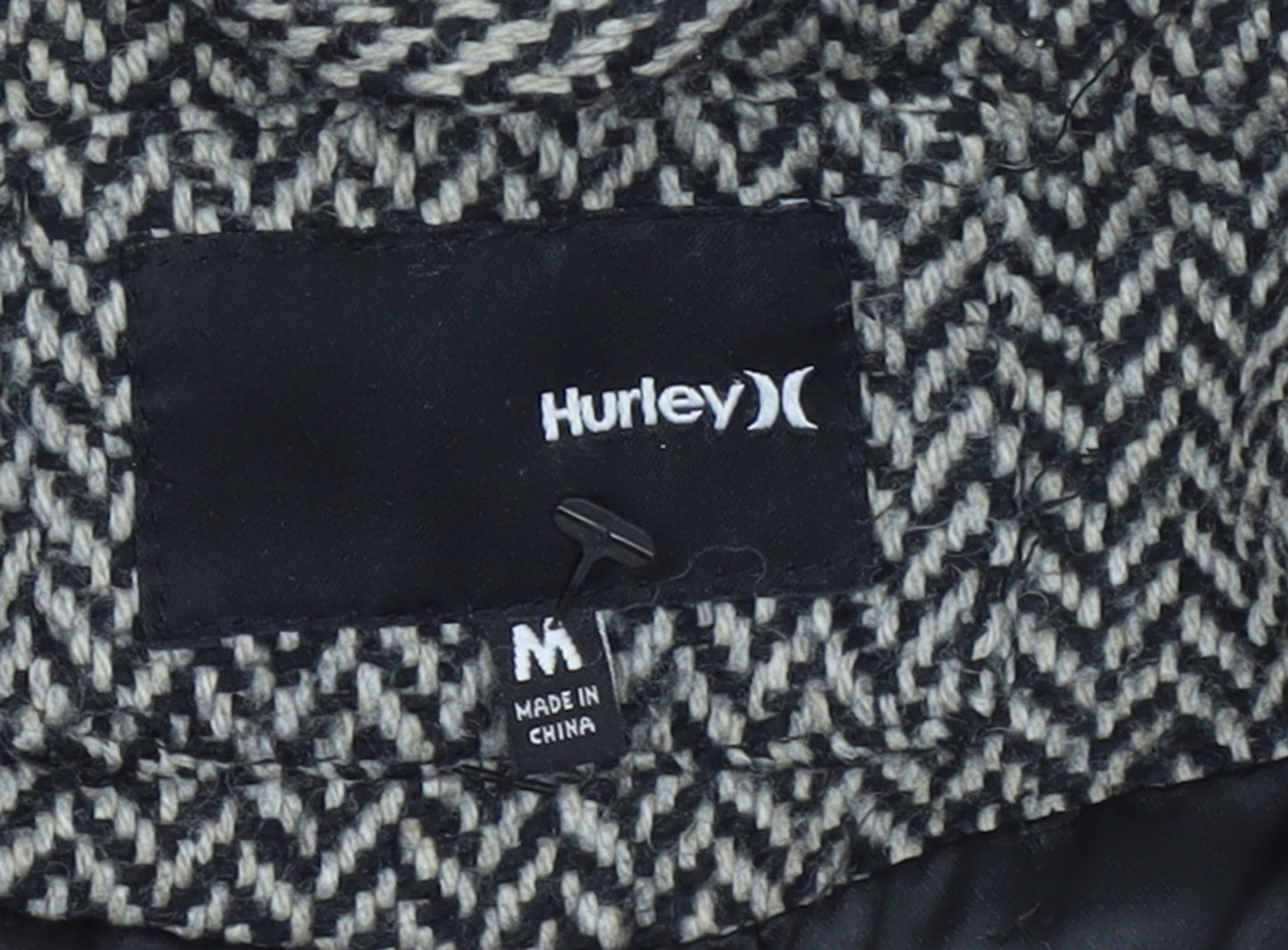 Hurley Women's Grey Wool Blend Herringbone Pea Coat Size M