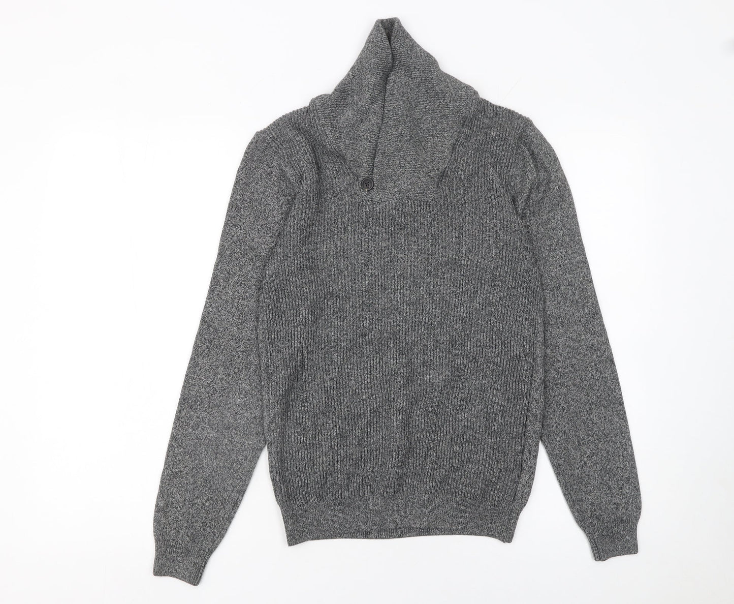 Next Men’s Grey Roll Neck Pullover Jumper Size S Cotton Blend