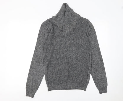 Next Men’s Grey Roll Neck Pullover Jumper Size S Cotton Blend