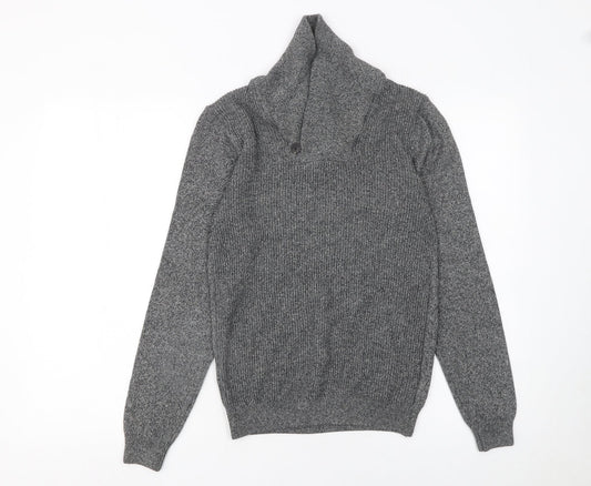 Next Men’s Grey Roll Neck Pullover Jumper Size S Cotton Blend