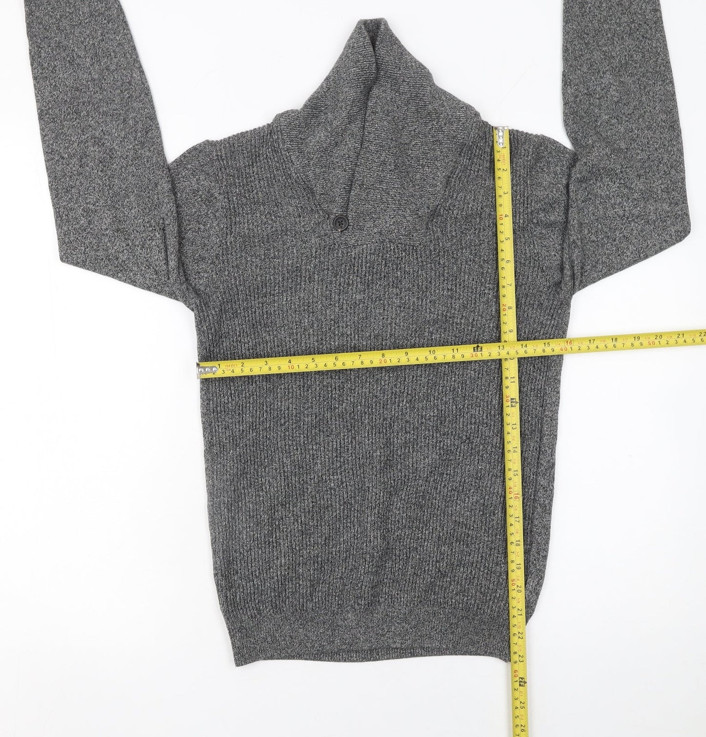 Next Men’s Grey Roll Neck Pullover Jumper Size S Cotton Blend