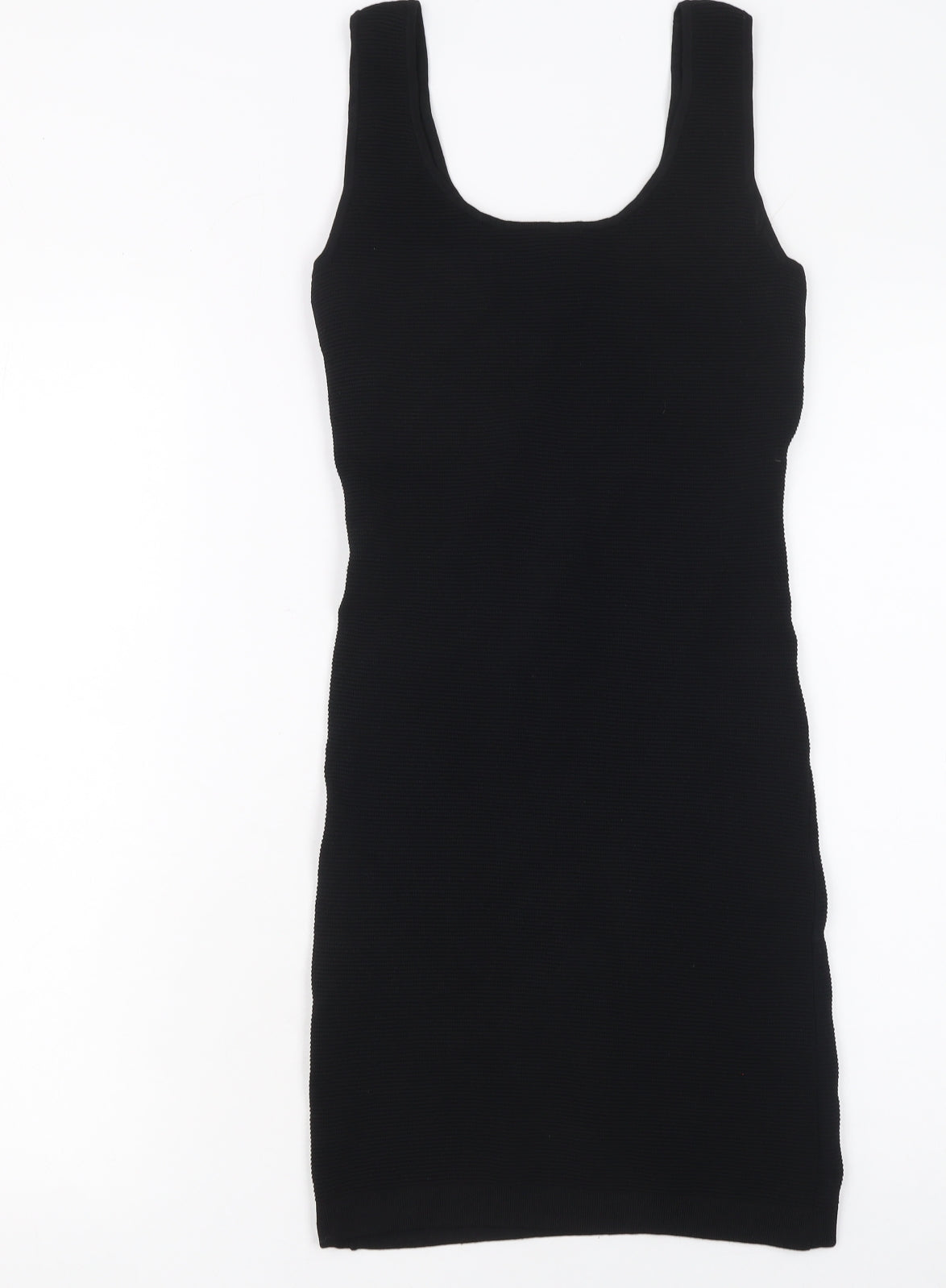 Mango Women Black Size 10 Bodycon Sleeveless Scoop Neck Dress