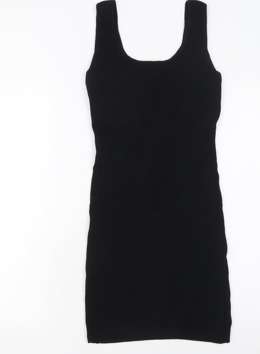 Mango Women Black Size 10 Bodycon Sleeveless Scoop Neck Dress