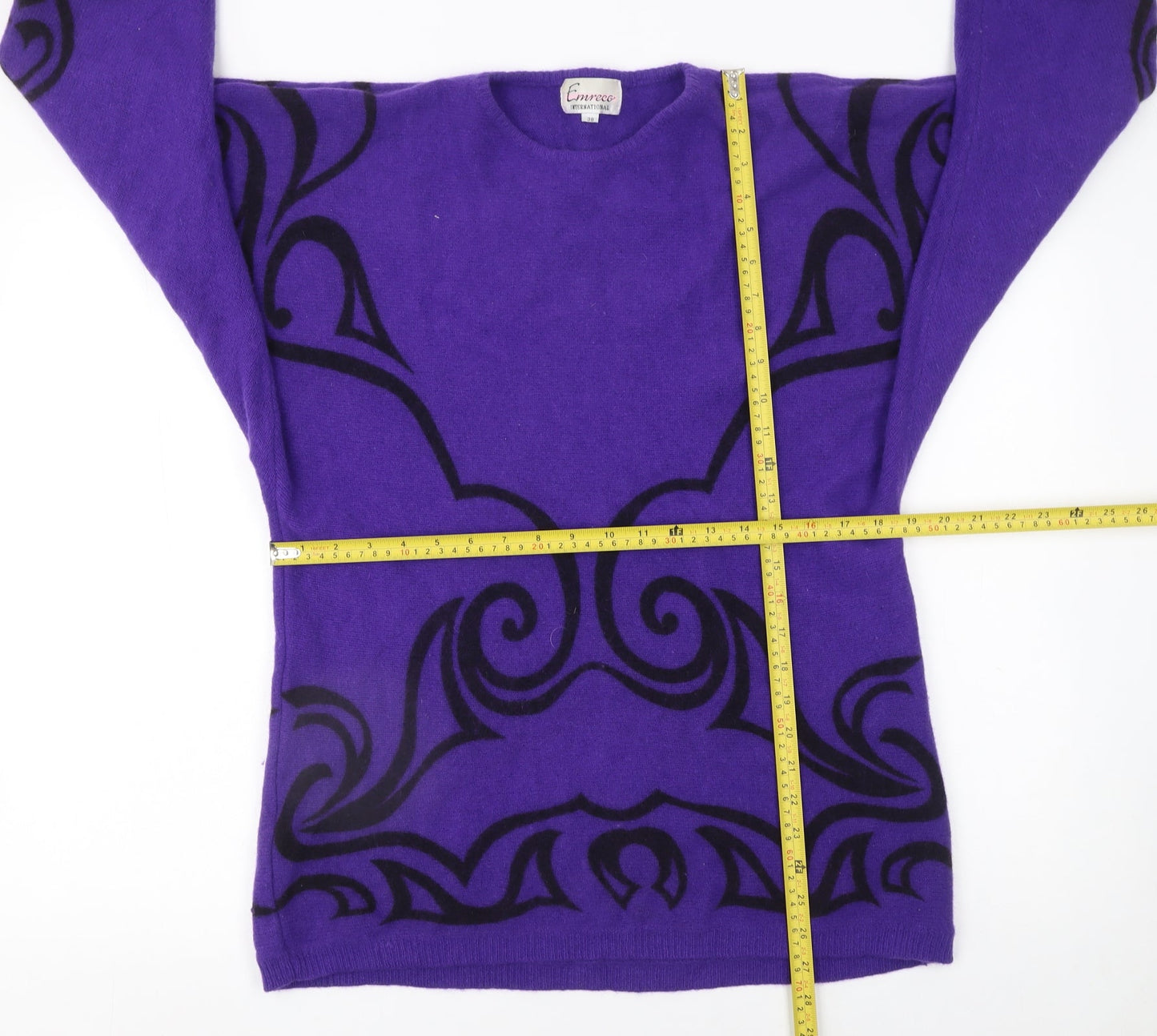 Emreco Women’s Purple Wool Blend Jumper Size 12 Vintage Pullover
