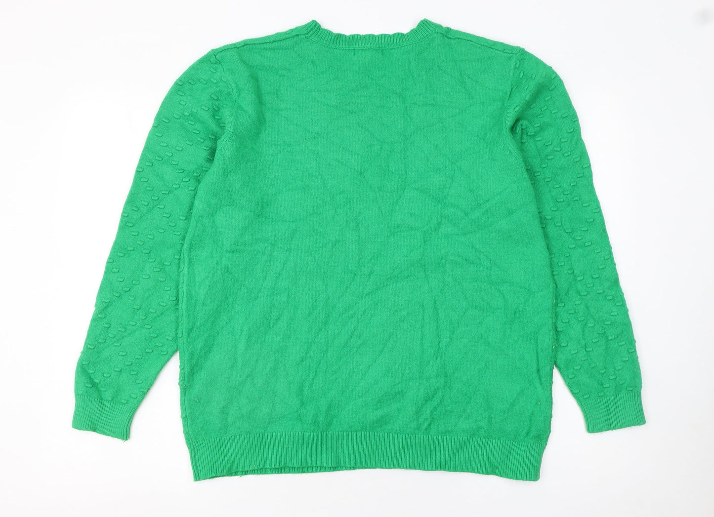 Mudflower Women’s Green Crew Neck Knit Jumper Size 18