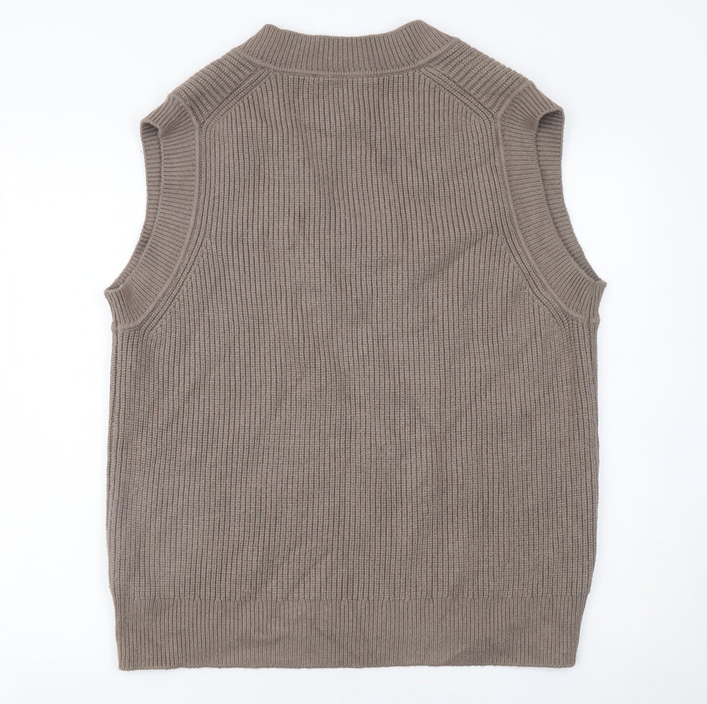 Zara Women Brown Sleeveless V-Neck Knit Vest Jumper Size S