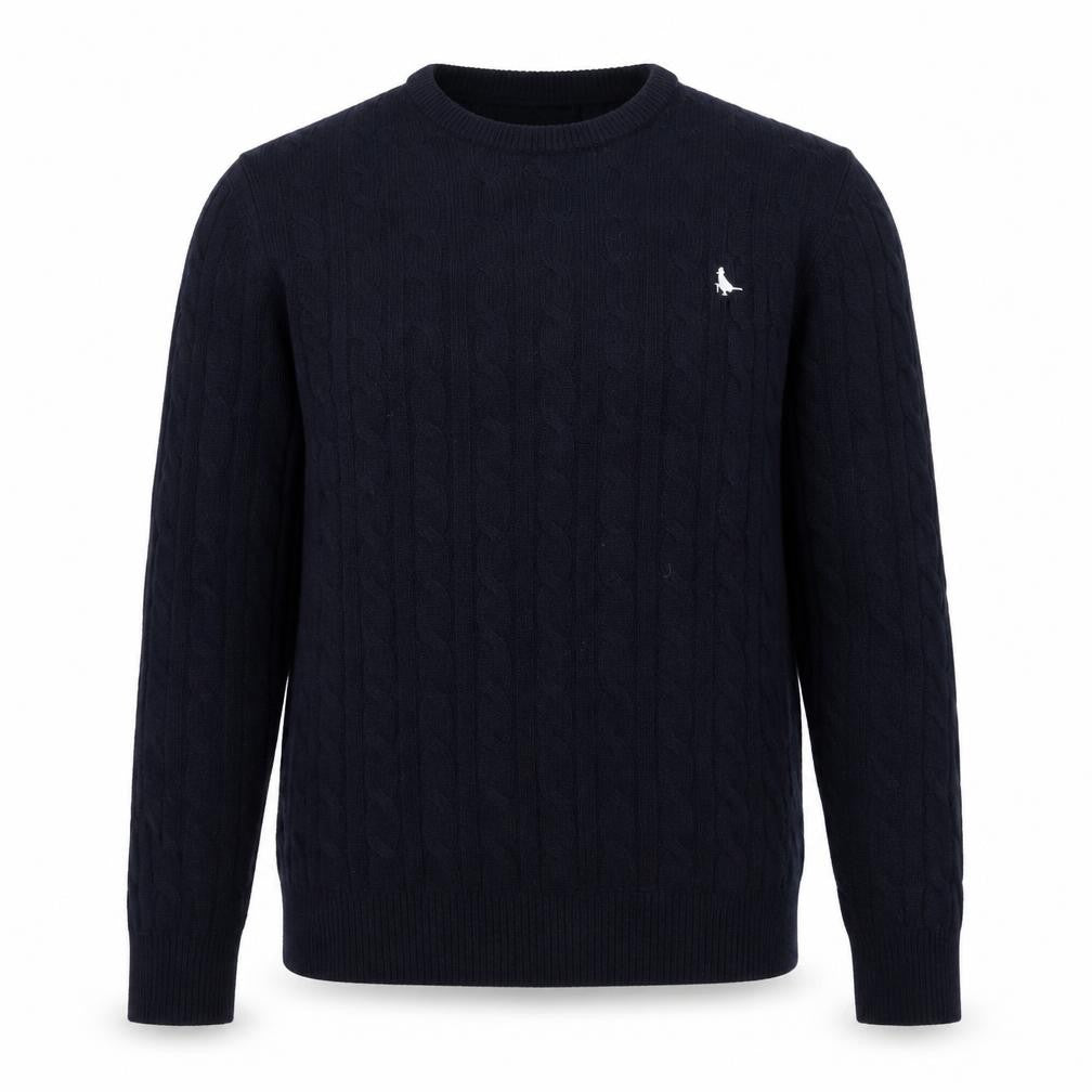 Jack Wills Men's Blue Cable-Knit Wool Jumper M Crew Neck Pullover
