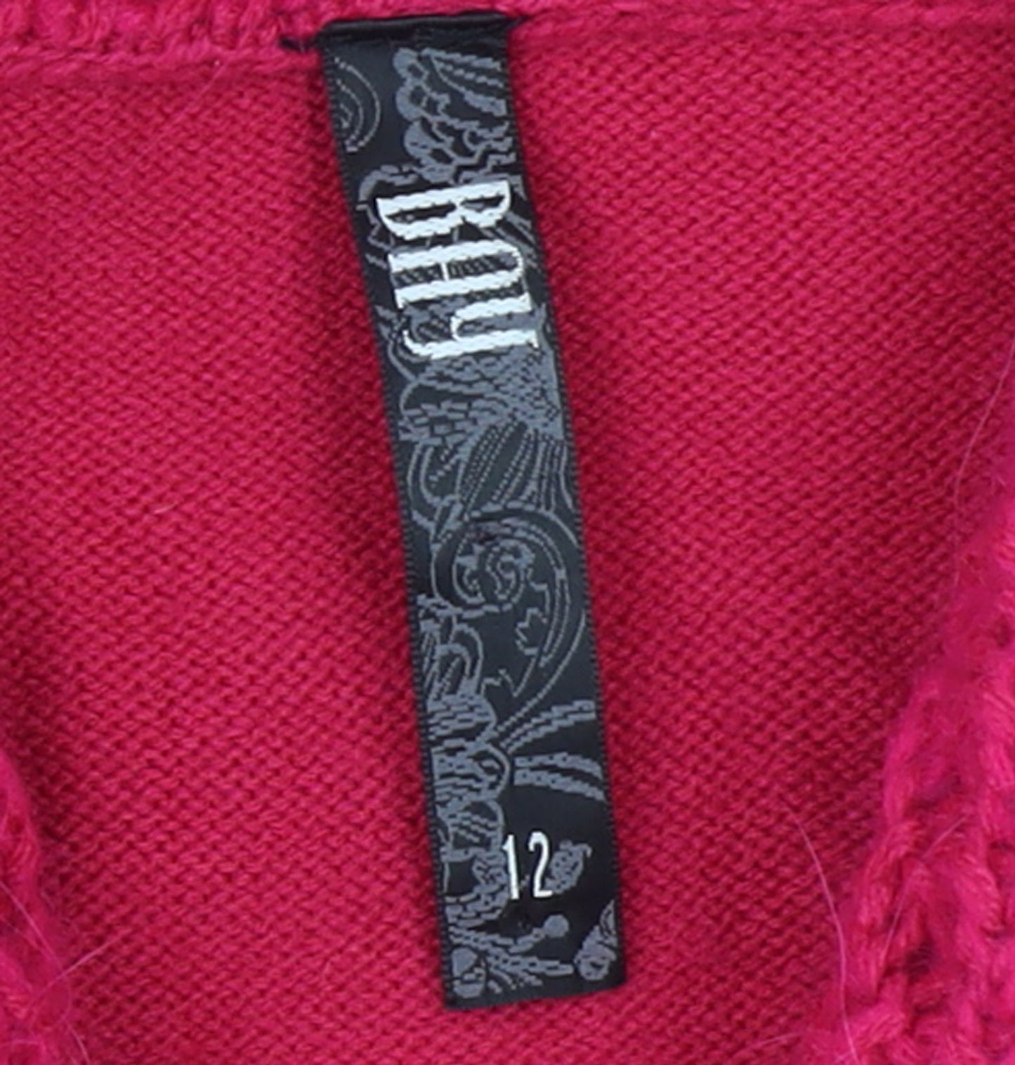 Bay Womens Pink Cowl Neck Belted Pullover Jumper Size 12