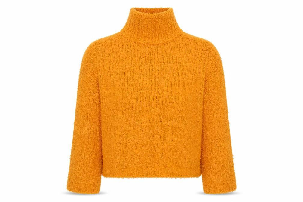 Samsøe Samsøe Women’s Orange Roll Neck Chunky Knit Jumper XS