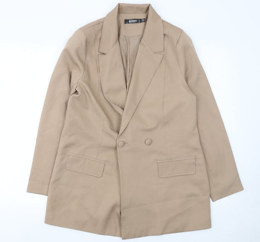 Missguided Women’s Beige Double-Breasted Blazer UK 10 Regular Fit