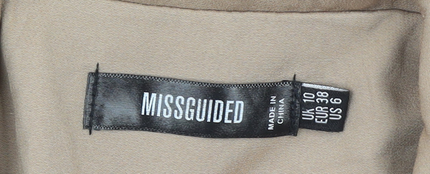 Missguided Women’s Beige Double-Breasted Blazer UK 10 Regular Fit