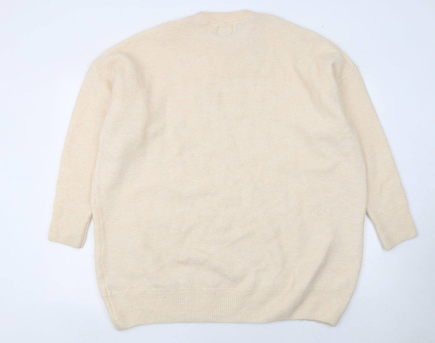 River Island Women Beige Relaxed Knit Crew Neck Jumper Size S