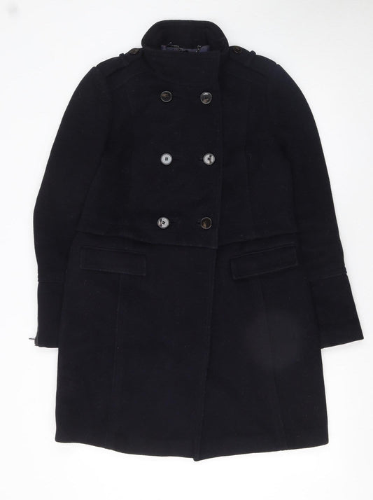 Marks and Spencer Women’s Navy Wool Blend Pea Coat UK 10 Lined