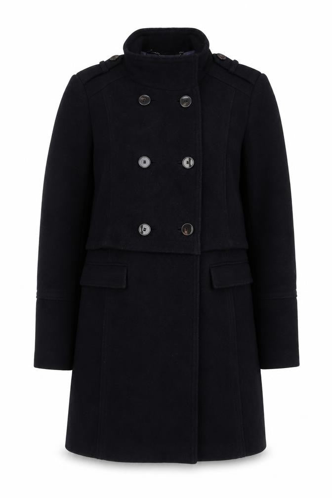 Marks and Spencer Women’s Navy Wool Blend Pea Coat UK 10 Lined