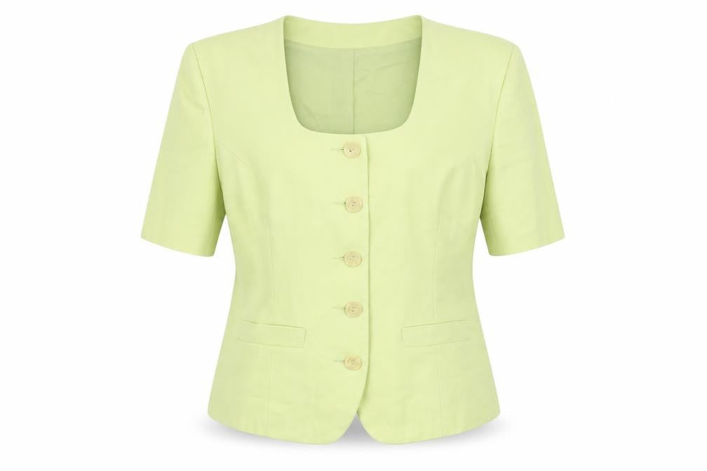 Richards Women Lime Green Short Sleeve Suit Jacket Size 14
