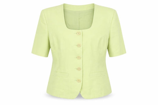 Richards Women Lime Green Short Sleeve Suit Jacket Size 14