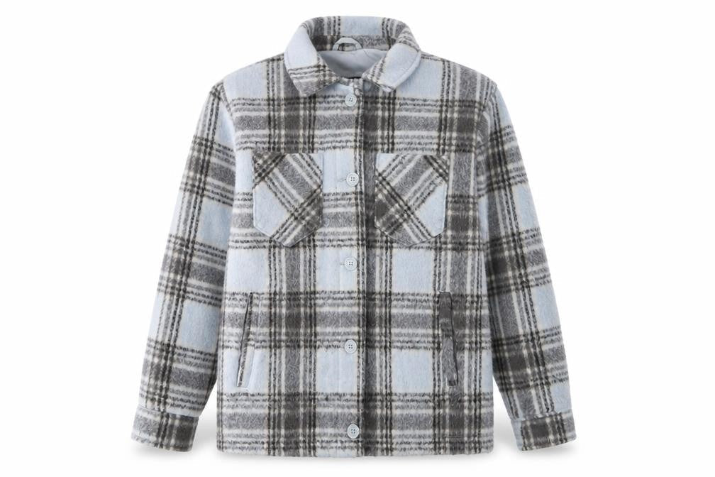 Hollister Men's Grey Plaid Flannel Shacket Jacket M Regular Fit