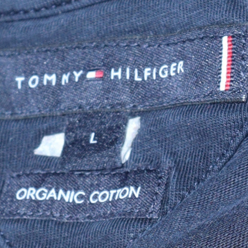 Tommy Hilfiger Men's Black Organic Cotton Crew Neck T-Shirt L