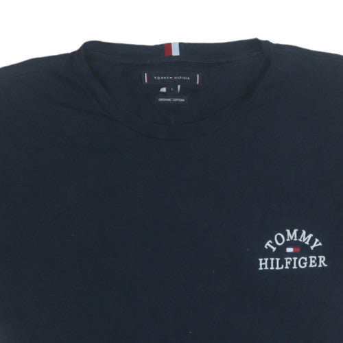 Tommy Hilfiger Men's Black Organic Cotton Crew Neck T-Shirt L