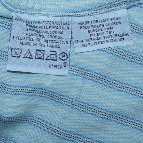 Ralph Lauren Men’s Blue Striped Cotton Button-Down Shirt XL