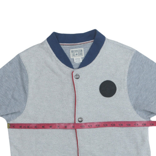 Converse Boys Grey Blue Full Zip Sweatshirt XL 13-15 Years Casual Cotton Blend