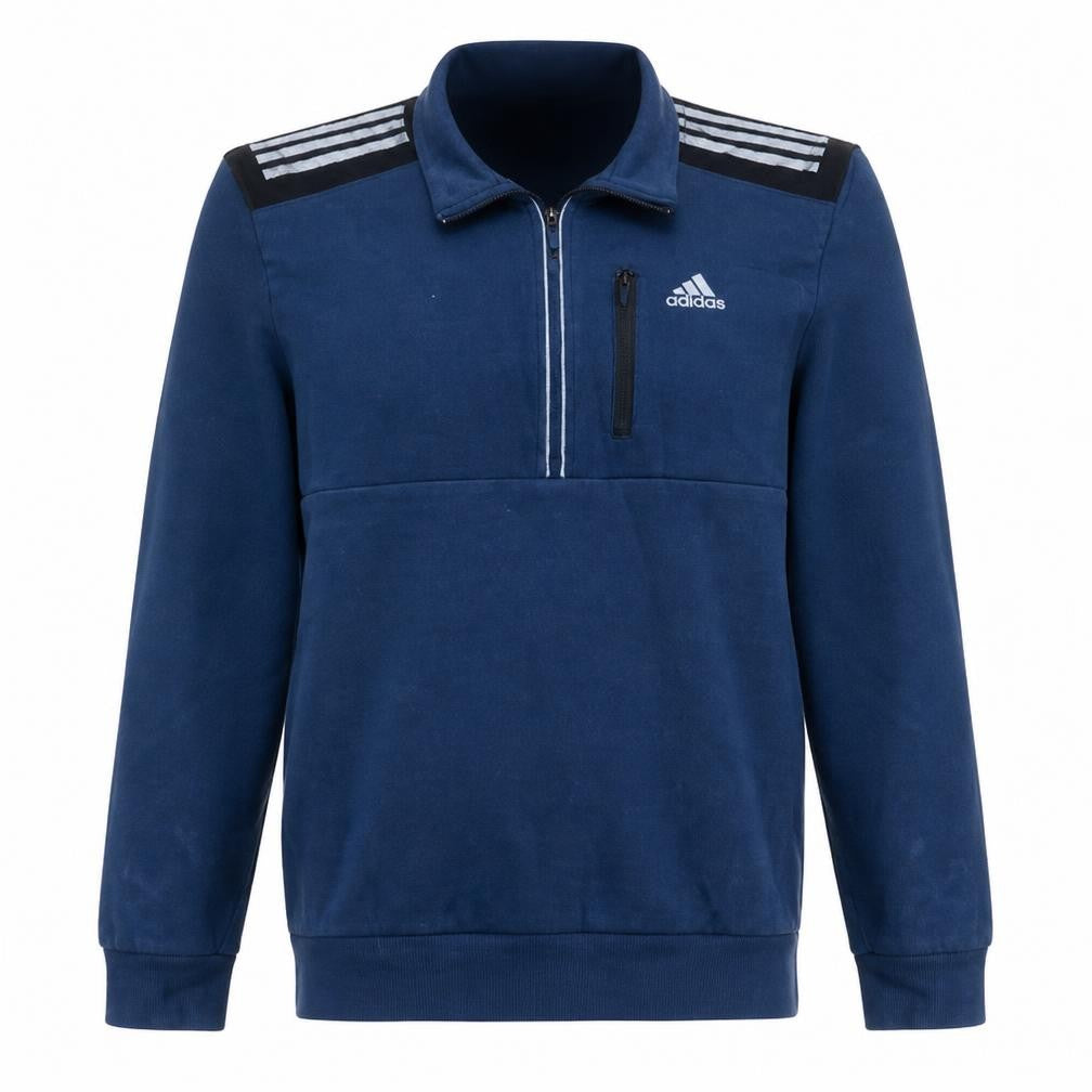 Adidas Men Blue Sports 1/2 Zip Sweatshirt Regular Fit M